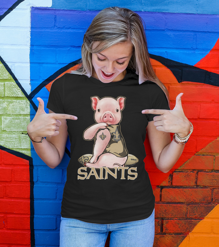 Pig Saints Fleur-de-Lis Football Fan Wilson T-Shirt