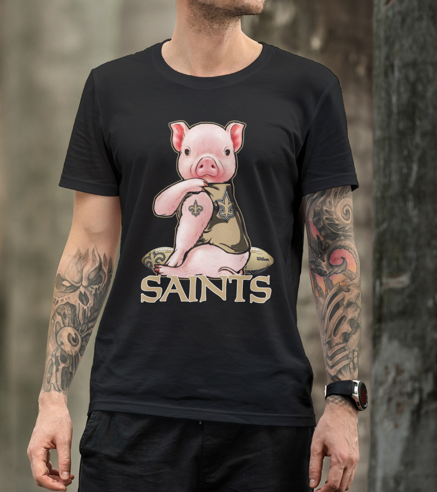 Pig Saints Fleur-de-Lis Football Fan Wilson T-Shirt