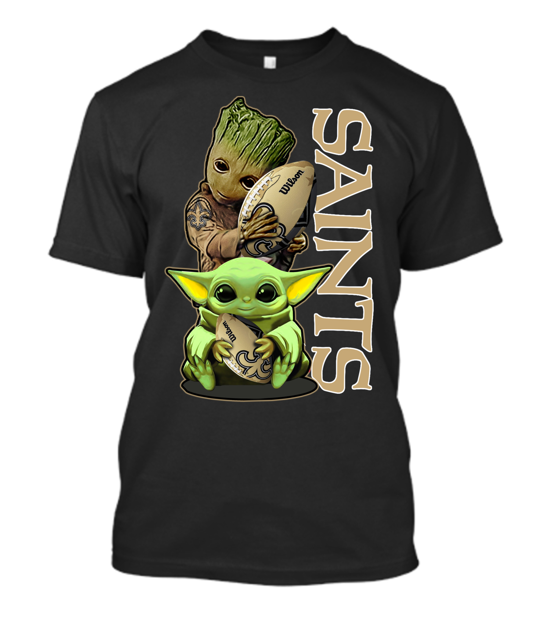 Grzd New Orleans Saints Wilson Football With Baby Characters T-Shirt
