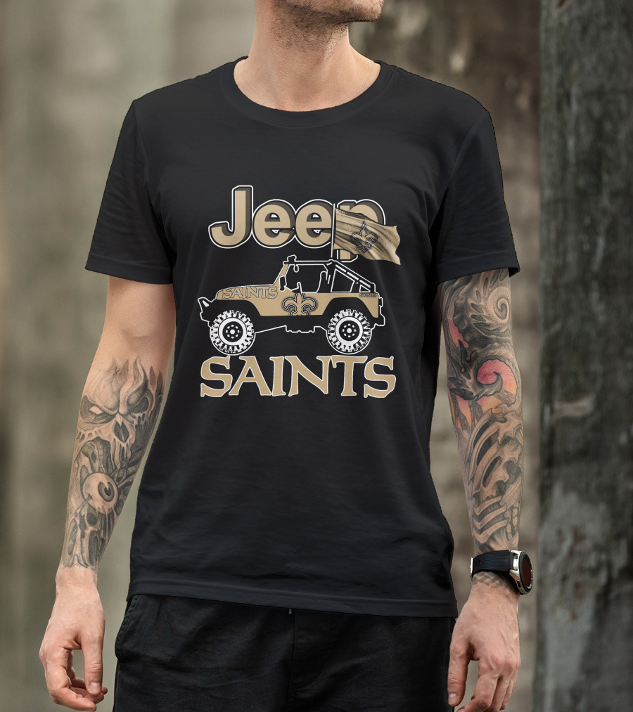 Jeep Saints New Orleans Fleur-de-Lis Flag T-Shirt