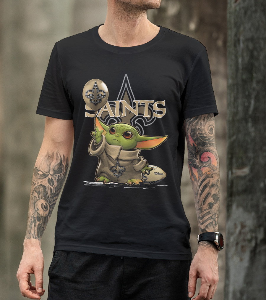 Yoda New Orleans Saints Balloon Football Wilson T-Shirt