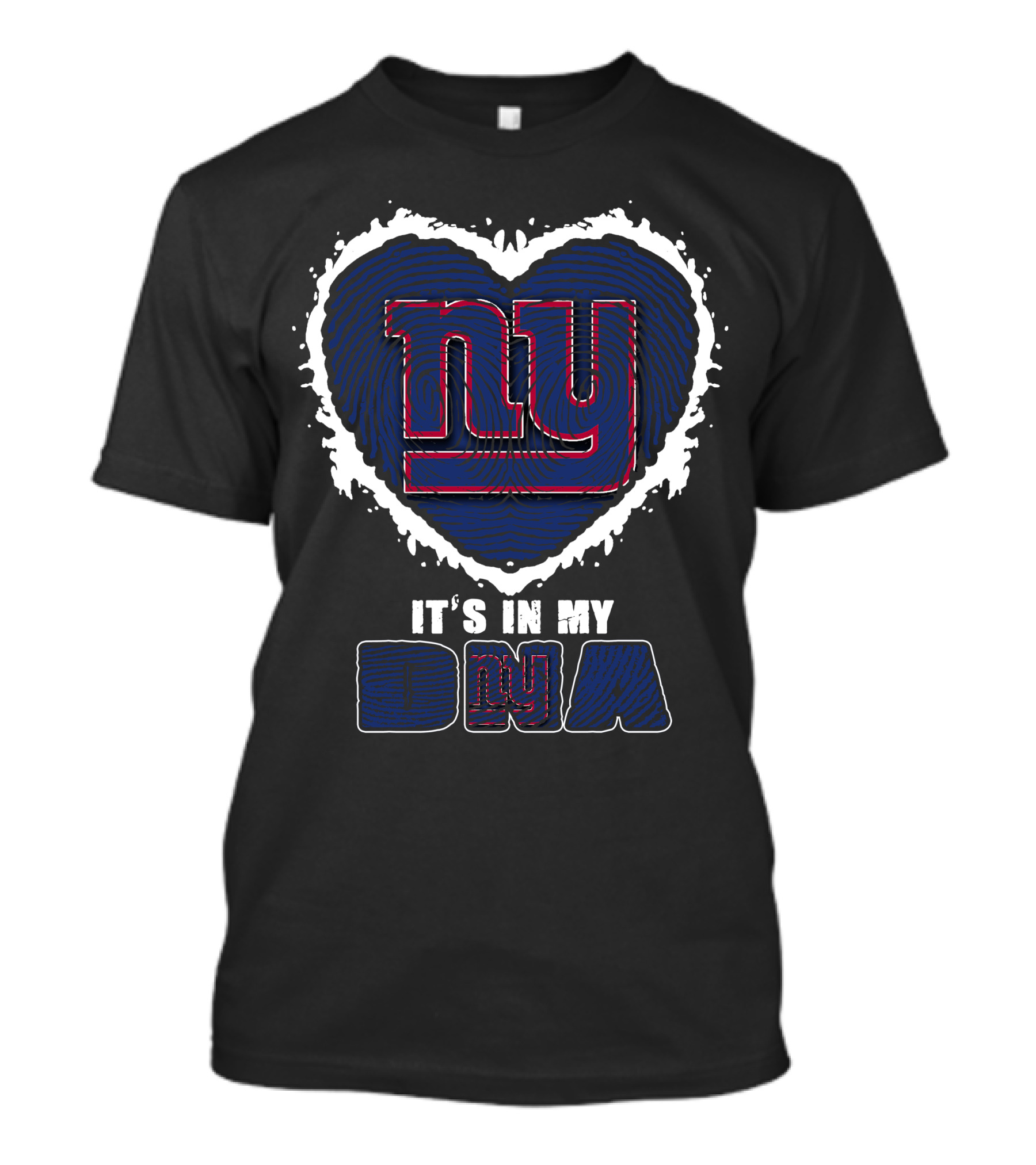 It's In My DNA New York Giants Heart Fingerprint T-Shirt