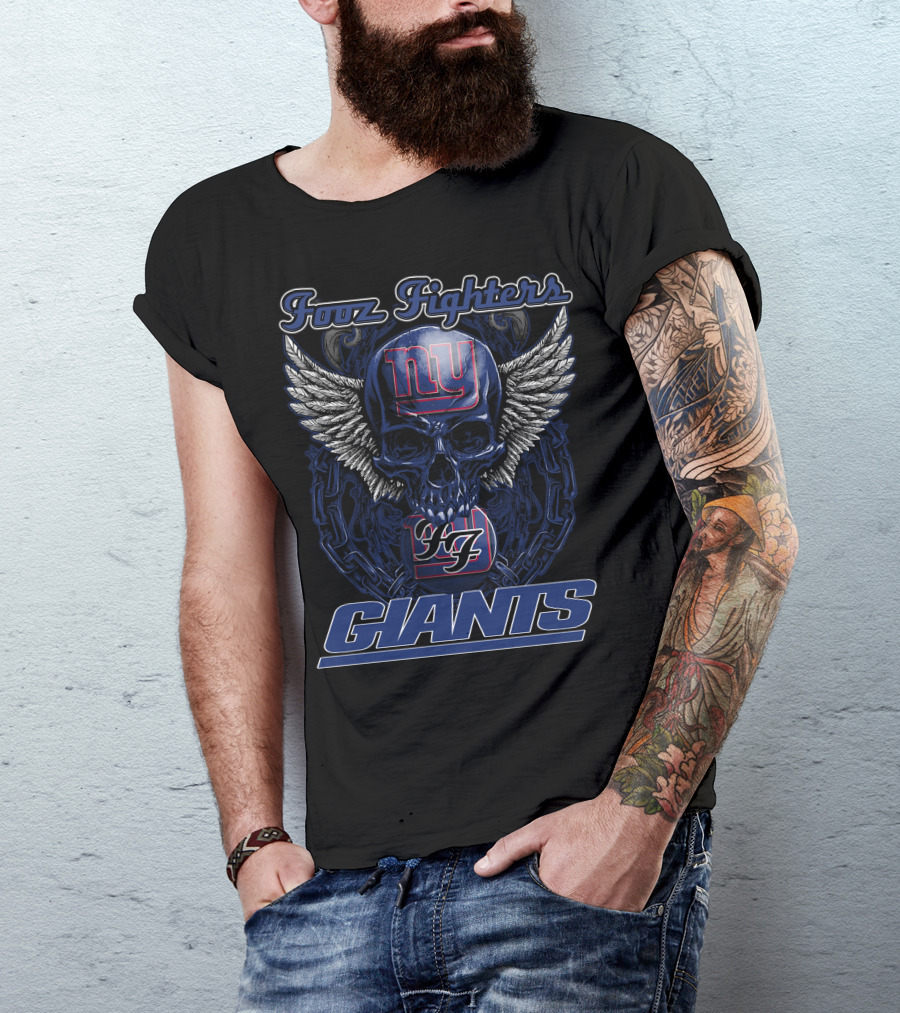 Foo Fighters NY Giants Skull Wings Retro 97 T-Shirt