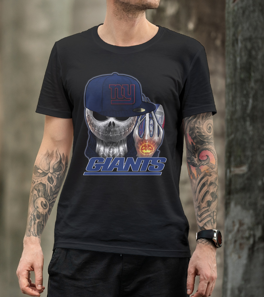 Jackskull Giants Halloween NY Football Fusion T-Shirt