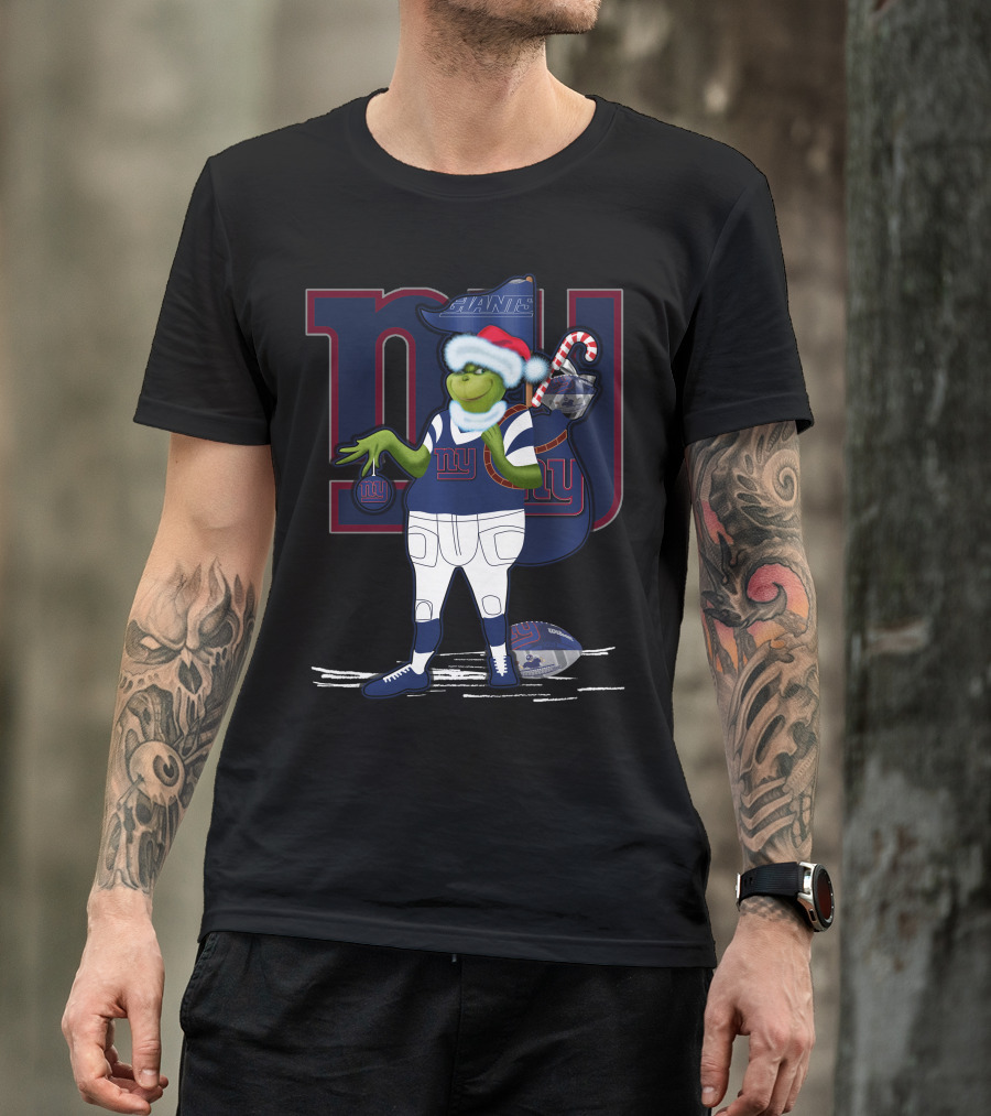 Grinchxmas New York Giants Christmas Football Character T-Shirt