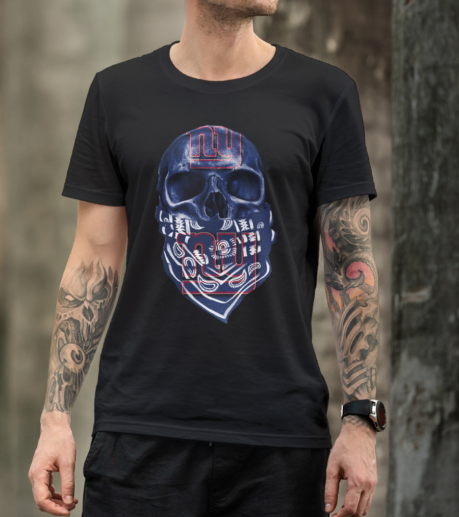 Skull Ny Giants Bandana T-Shirt