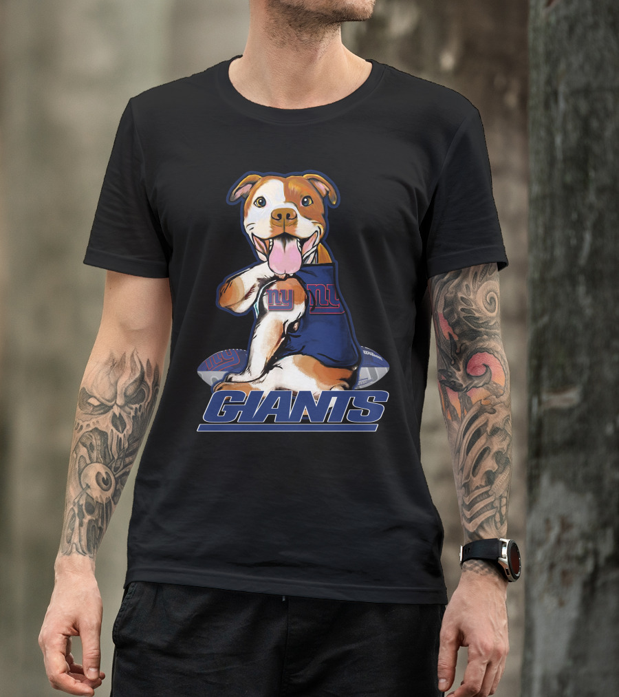 Pittbull Giants With New York Football T-Shirt