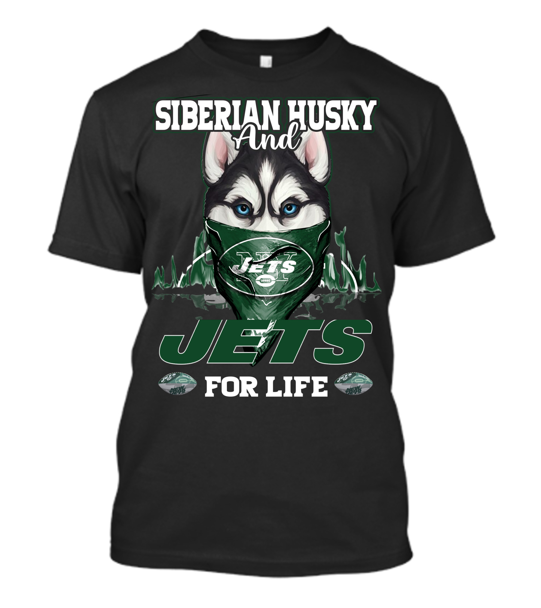 Siberian Husky And Jets For Life T-Shirt