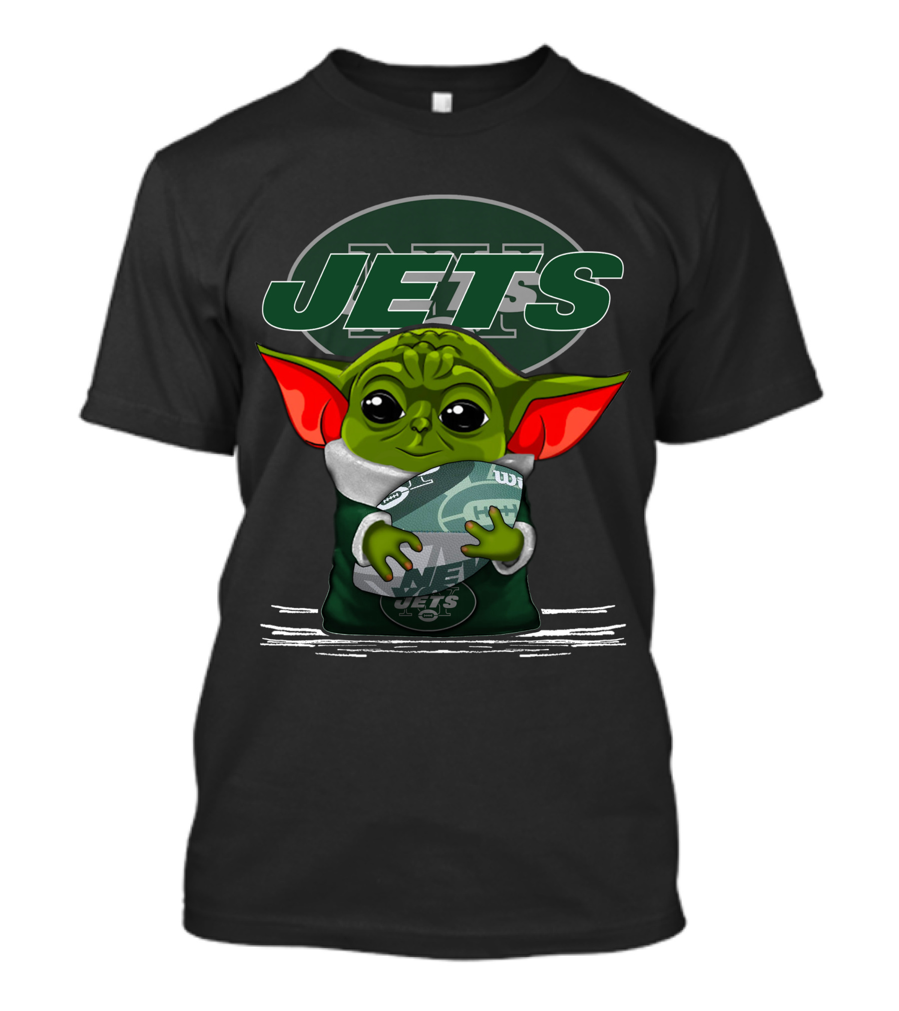 Yoda New York Jets Football Character Green Ears T-Shirt