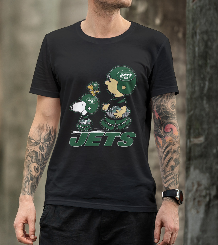 Snpfootball New York Jets Peanuts Characters In Helmets T-Shirt