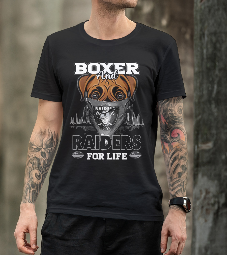 Boxer And Raiders For Life Raider Fan Mask Bulldog T-Shirt