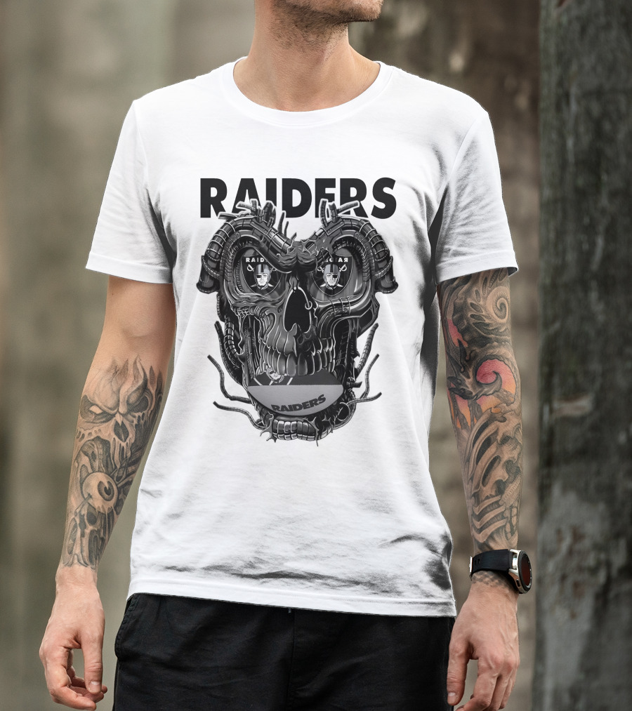 Raiders Dragonskull Football Faceplate T-Shirt