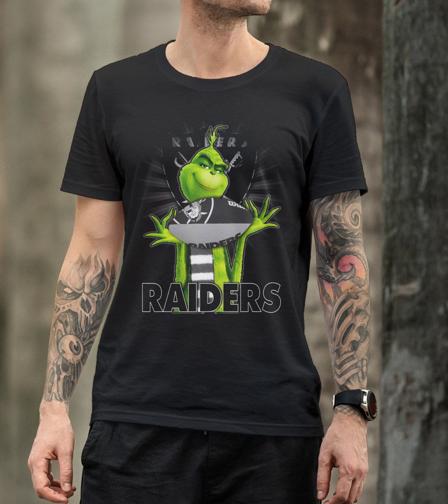 Grinch Raiders Football Team Fan T-Shirt