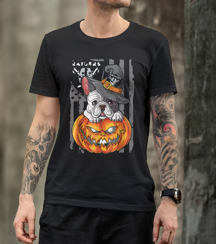 Raiders Halloween Bulldog Pumpkin T-Shirt