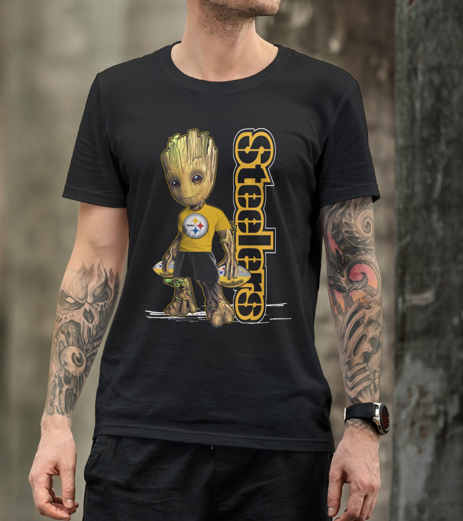 Groot Steelers Pittsburgh Football Fan Character T-Shirt
