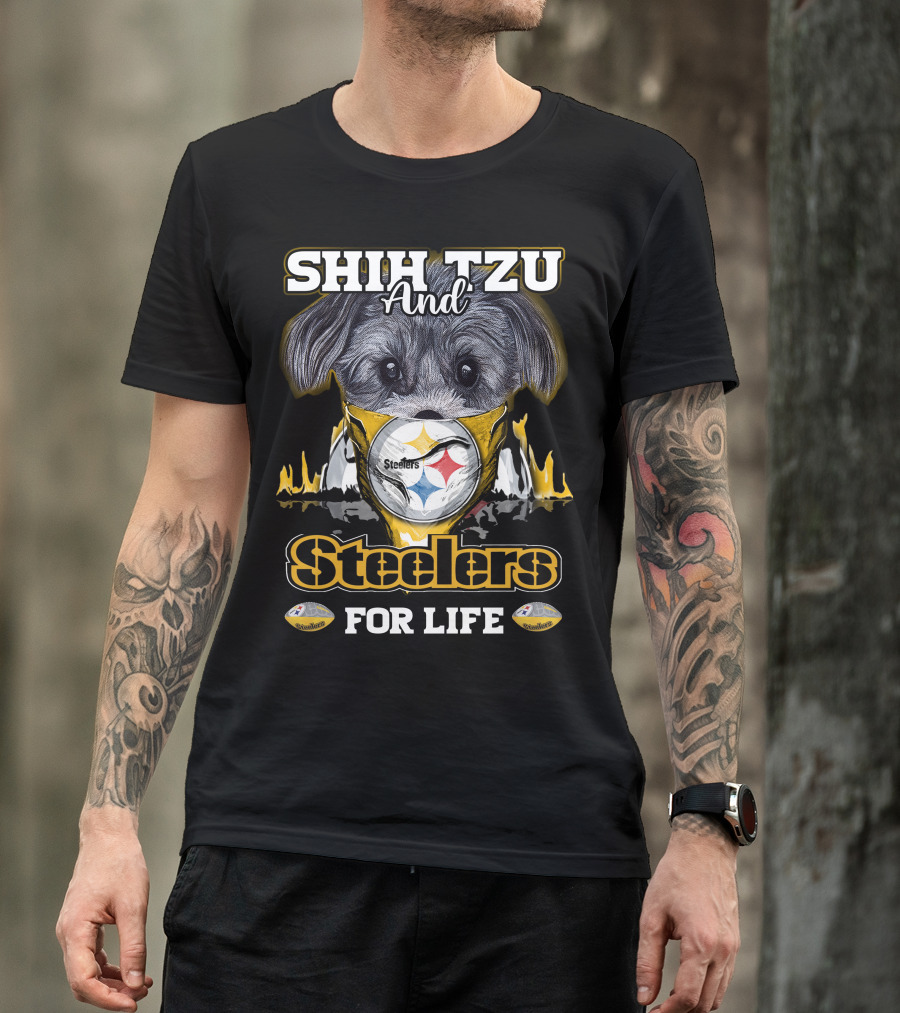 Shih Tzu And Steelers For Life T-Shirt
