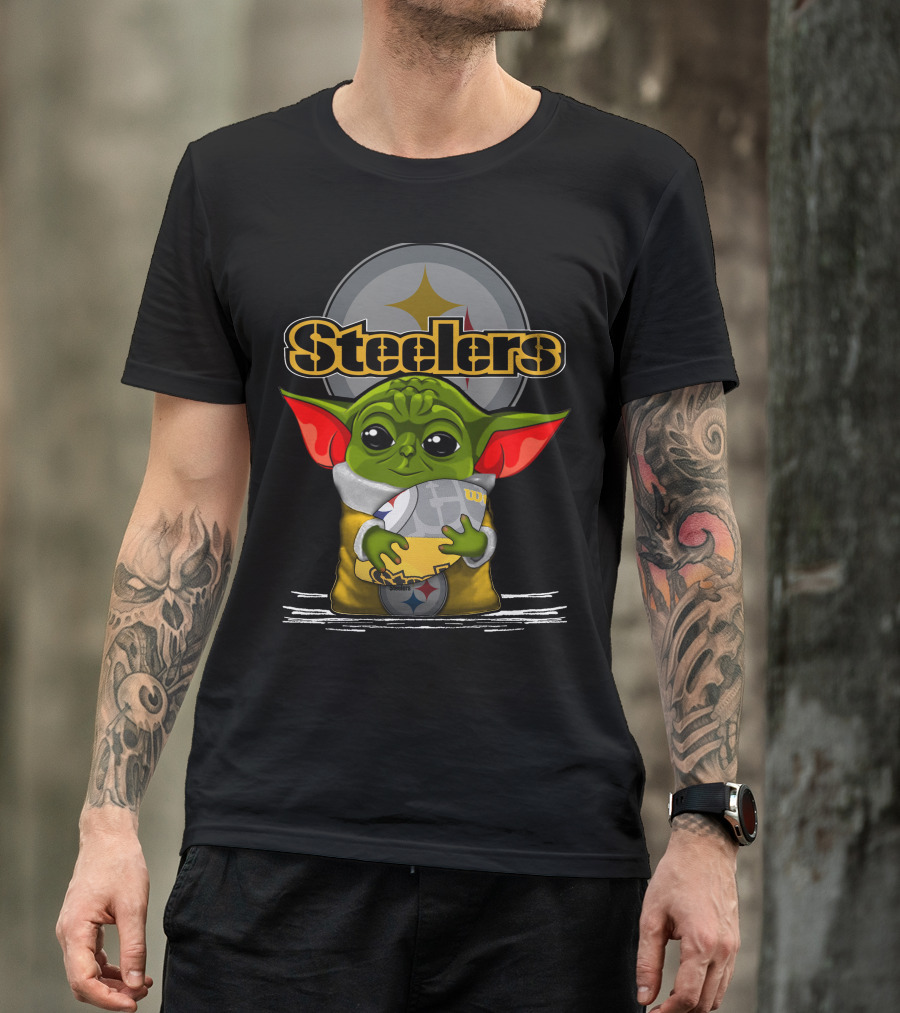 Yoda V3 Steelers Aliens Football T-Shirt
