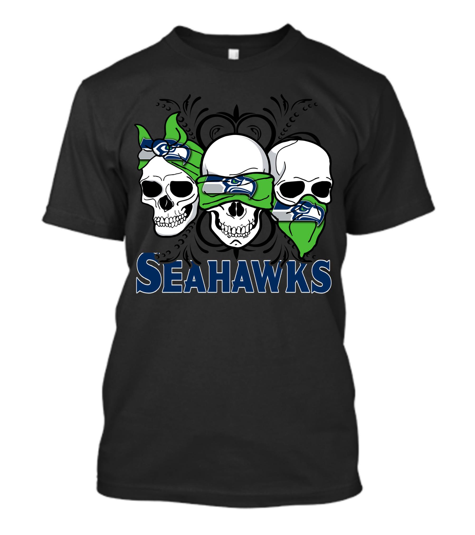 Seahawks Skulls Trio Bandana T-Shirt