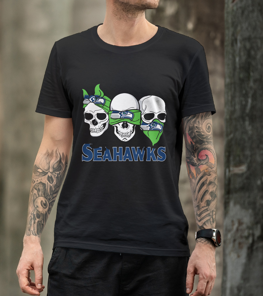 Seahawks Skulls Trio Bandana T-Shirt