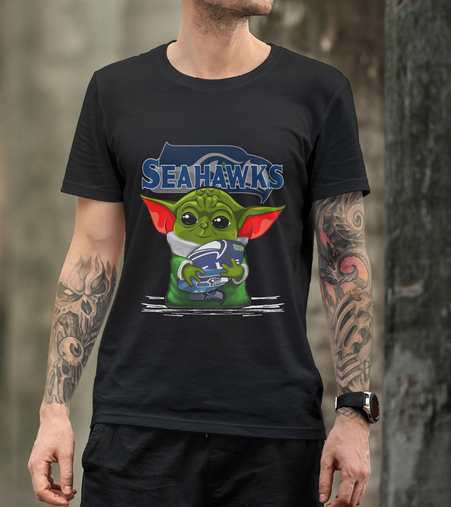 Yoda V3 Seahawks Football Mandalorian Fan T-Shirt