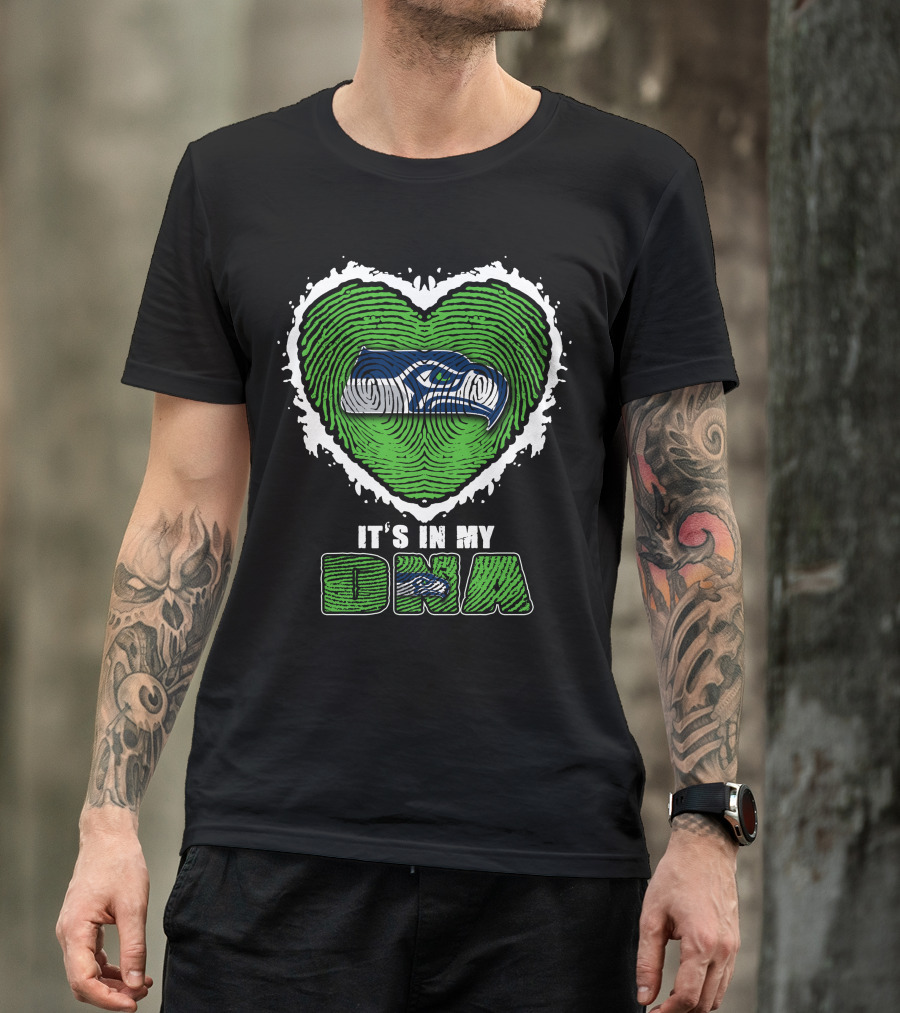 It's In My DNA Seattle Seahawks Heart T-Shirt