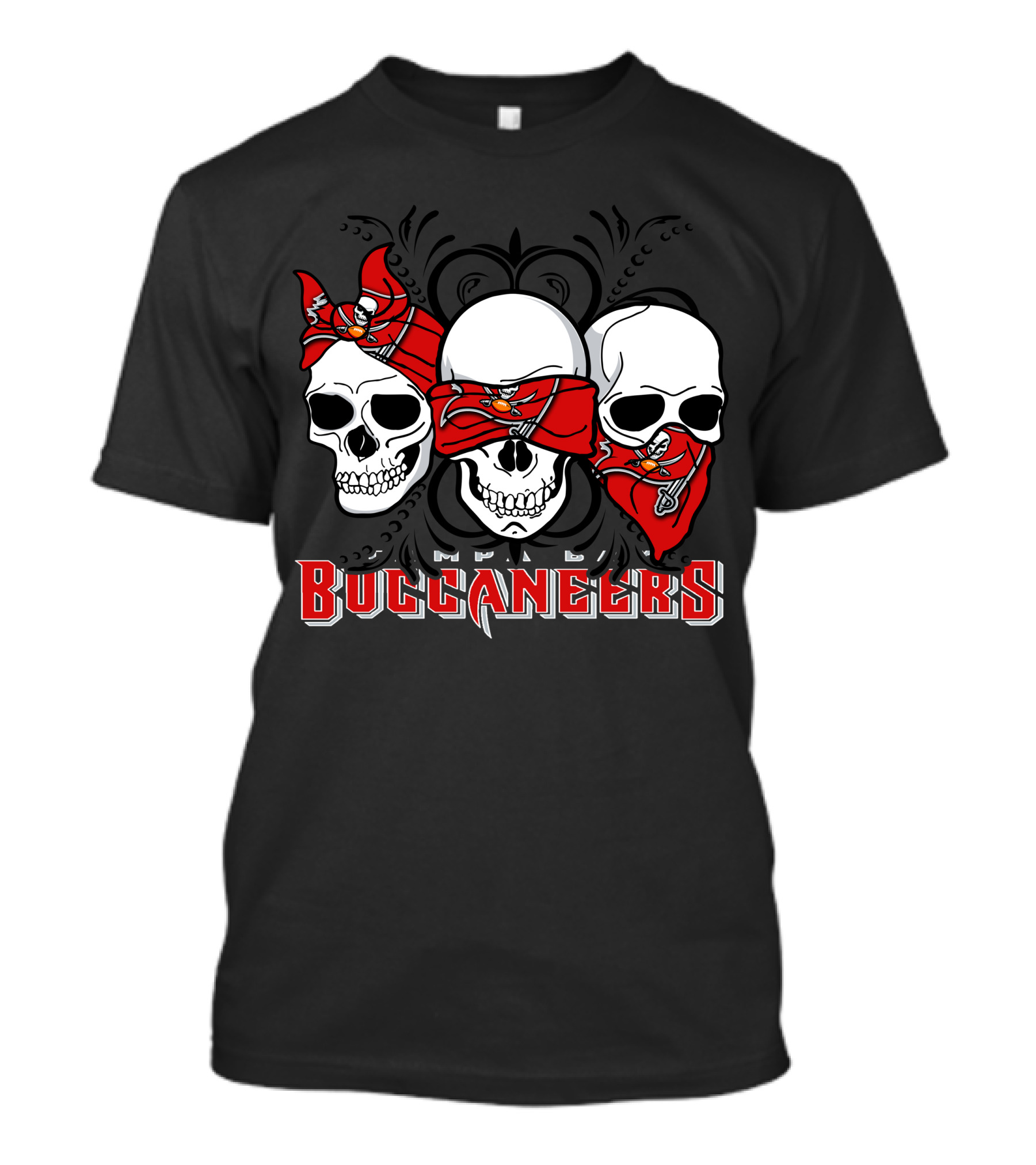 3 Skull NFL Buccaneers T-Shirt