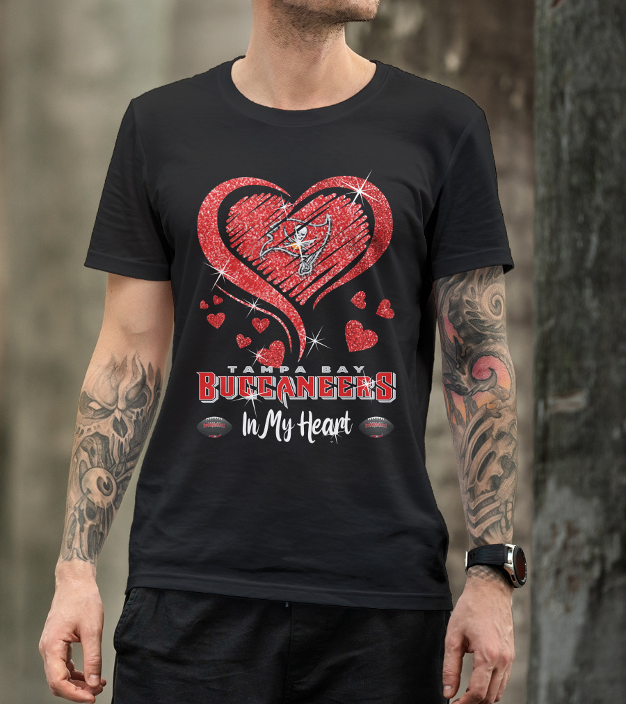 Tampa Bay Buccaneers In My Heart Sparkling Love Football T-Shirt