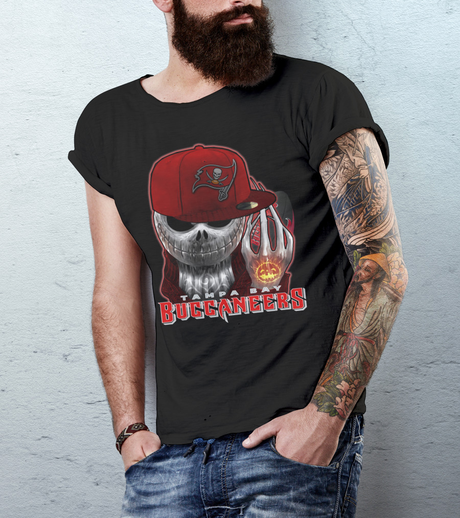 Tampa Bay Buccaneers Jackskull Halloween Pumpkin Hat T-Shirt