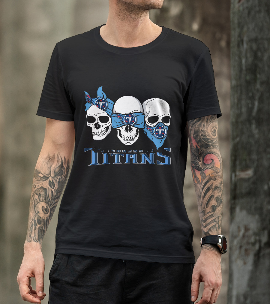 Three Skulls Tennessee Titans Bandanas T-Shirt