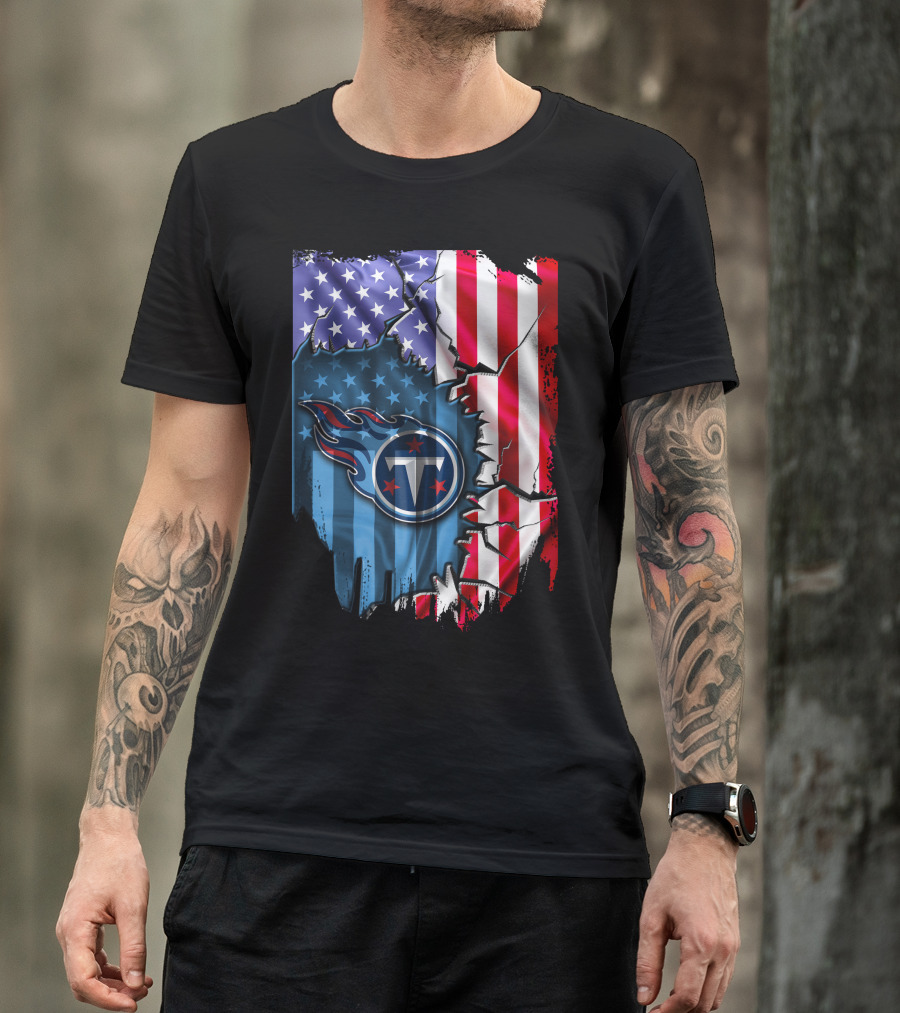 Flag V2 Tennessee Titans American Rip T-Shirt