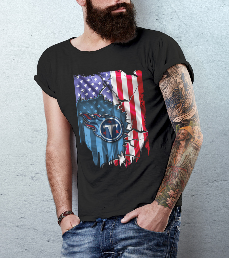 Flag V2 Tennessee Titans American Rip T-Shirt