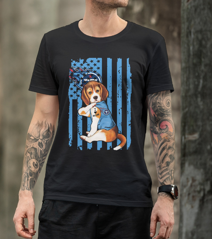 Beagle Titans Fan I Love Mom T-Shirt