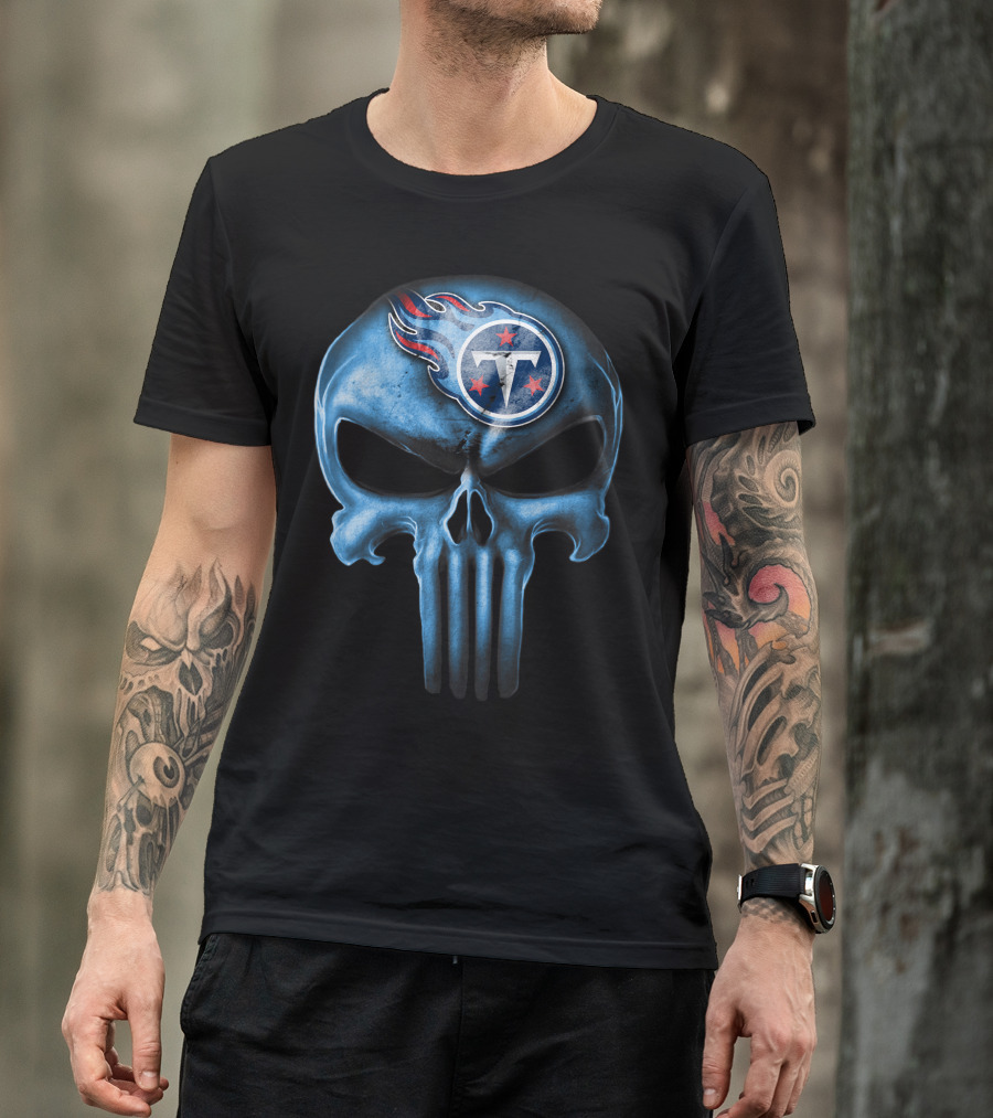 Skull V3 Tennessee Titans Logo Integration T-Shirt
