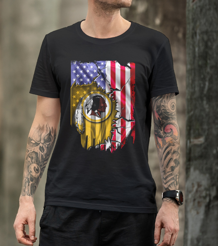 Flag V2 Washington Redskins American Flag Vintage T-Shirt
