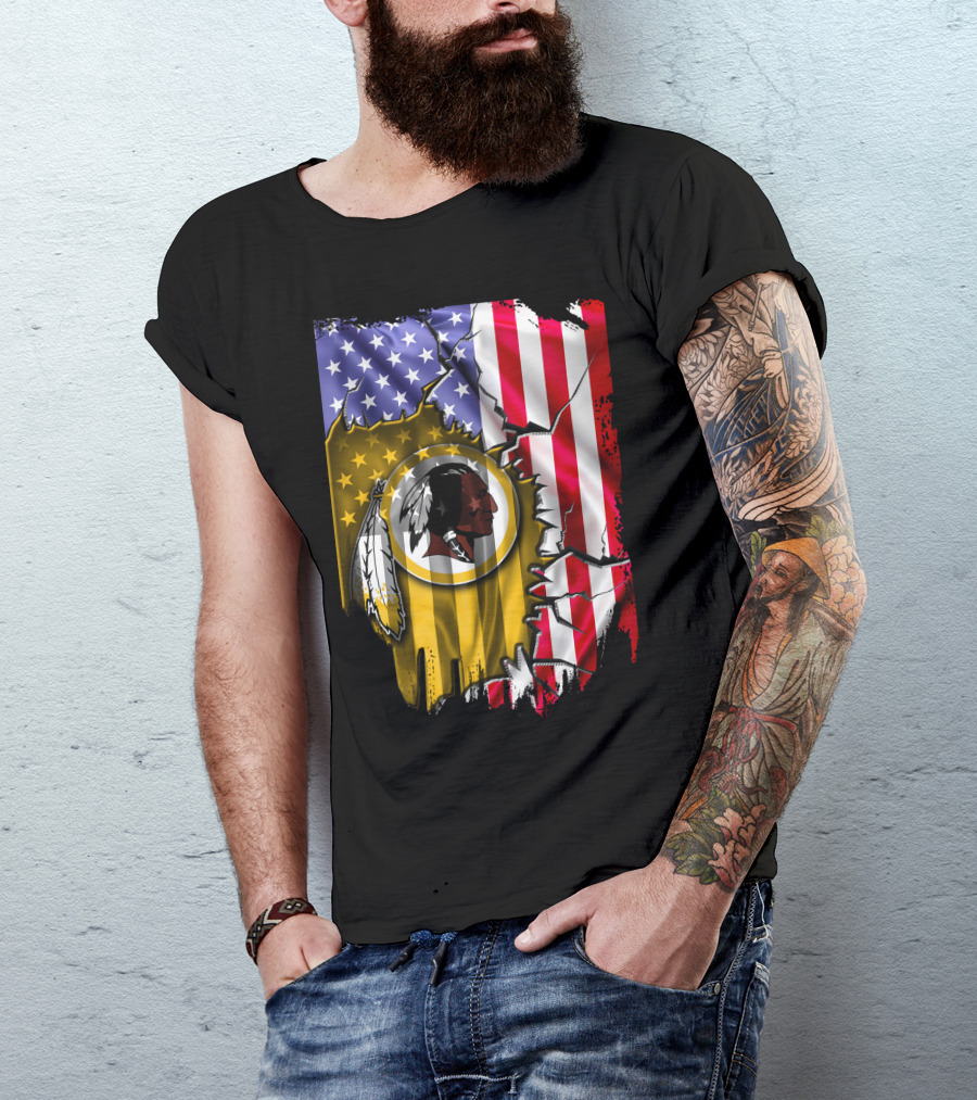 Flag V2 Washington Redskins American Flag Vintage T-Shirt