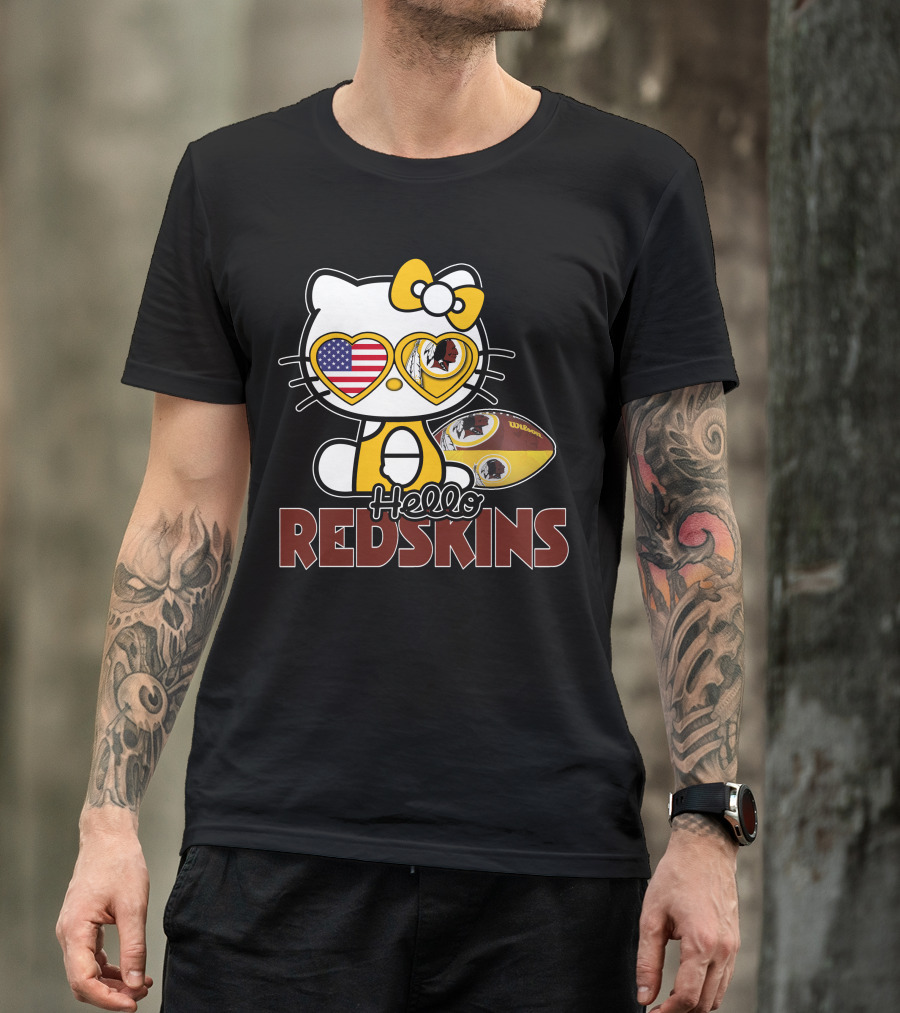 Hello Kitty Redskins American Football Crossover T-Shirt