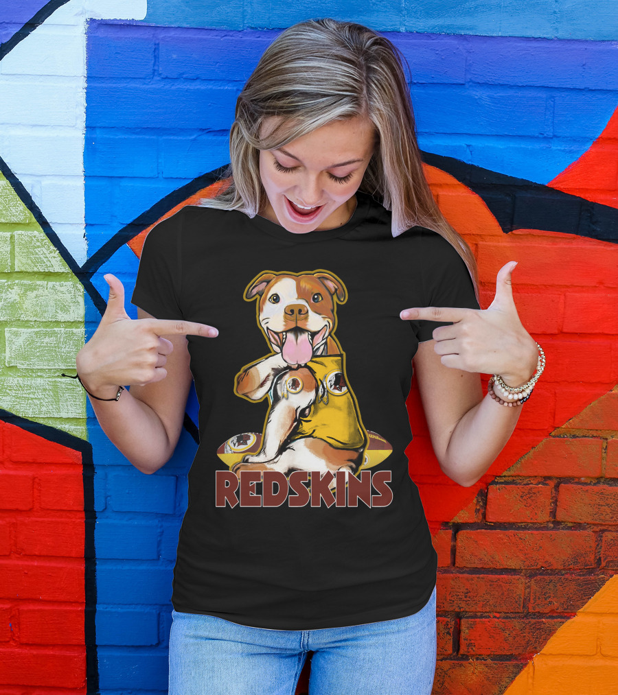 Pitbull Redskins Football Mascot T-Shirt