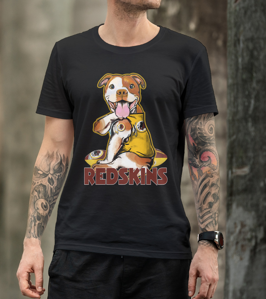 Pitbull Redskins Football Mascot T-Shirt