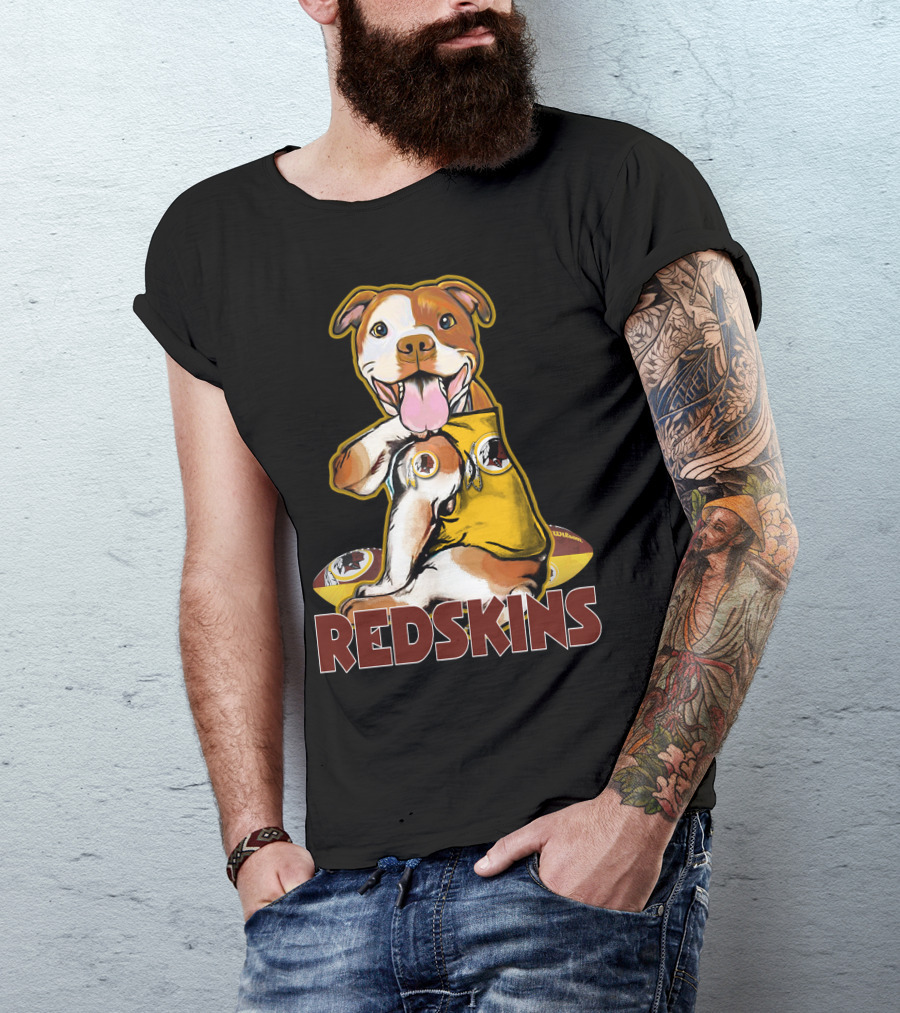 Pitbull Redskins Football Mascot T-Shirt
