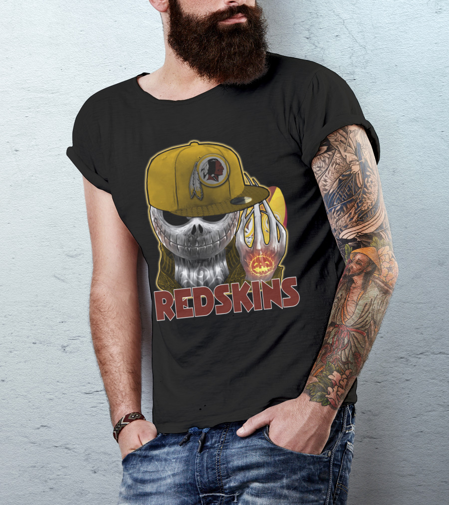 Jackskull Redskins Halloween Pumpkin T-Shirt