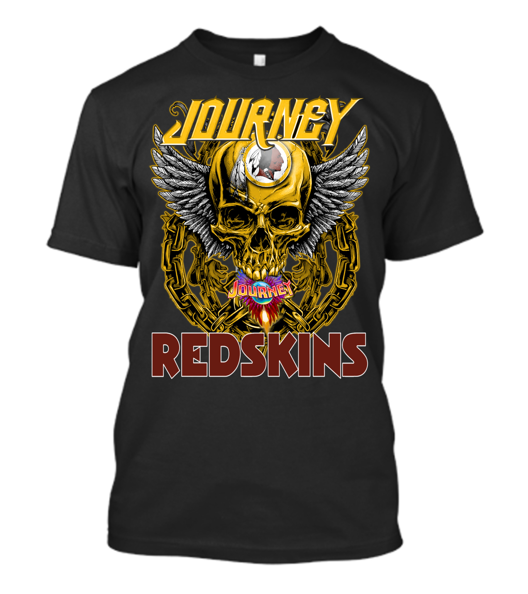 Journey Redskins Skull And Wings T-Shirt