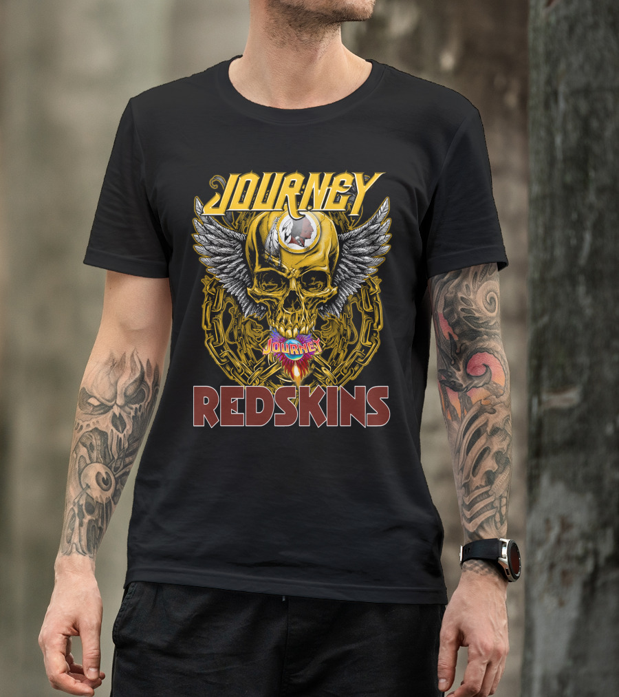 Journey Redskins Skull And Wings T-Shirt