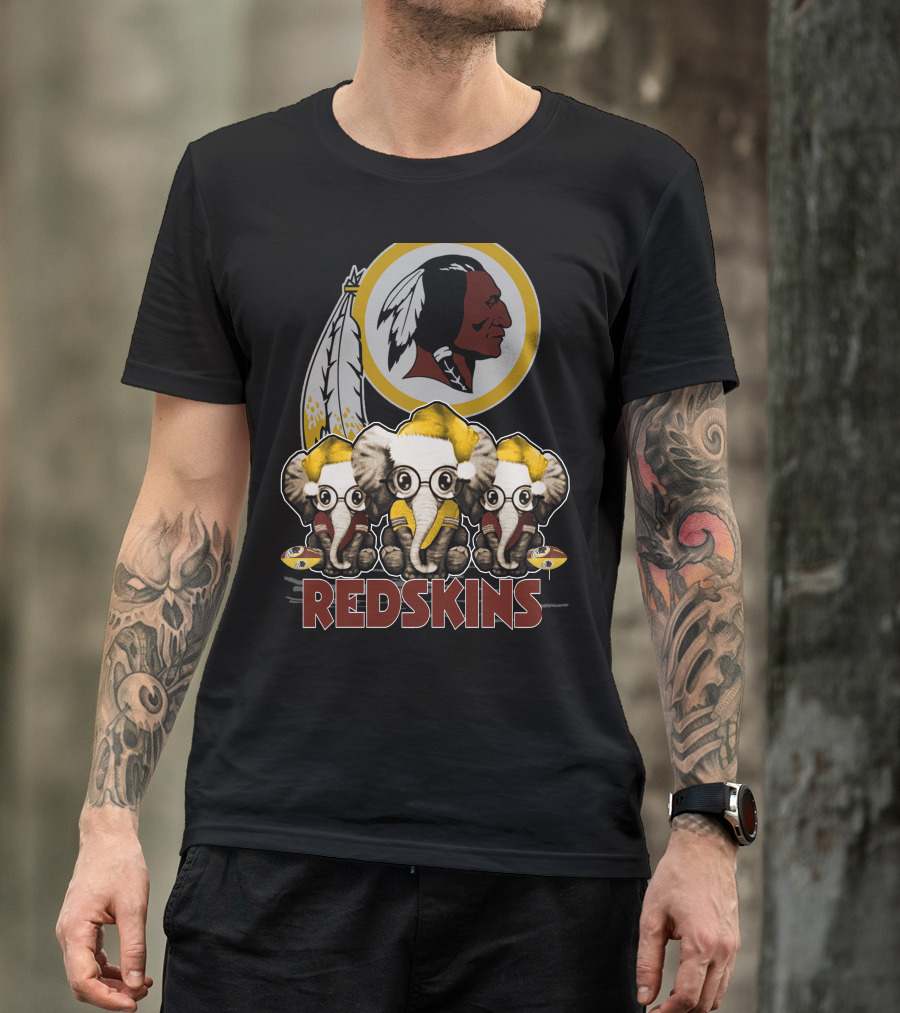 Redskins Washington Elephants Christmas T-Shirt