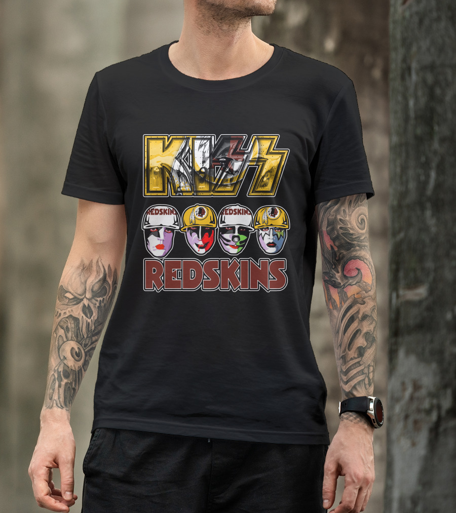 Kiss Washington Redskins Helmet Faces T-Shirt