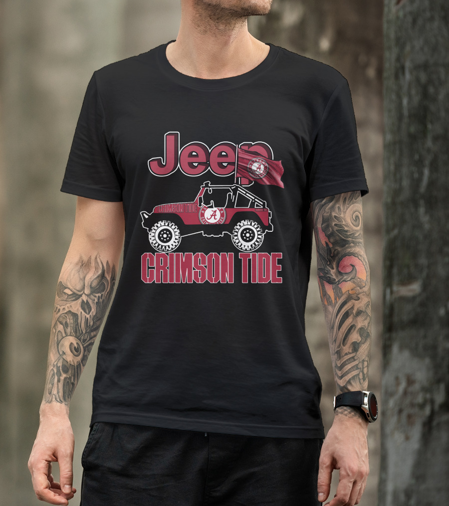 Jeep Alabama Crimson Tide Team Spirit Enthusiast T-Shirt