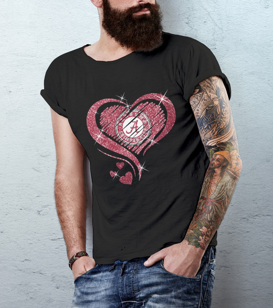 Heart Diamond Alabama Crimson Tide T-Shirt