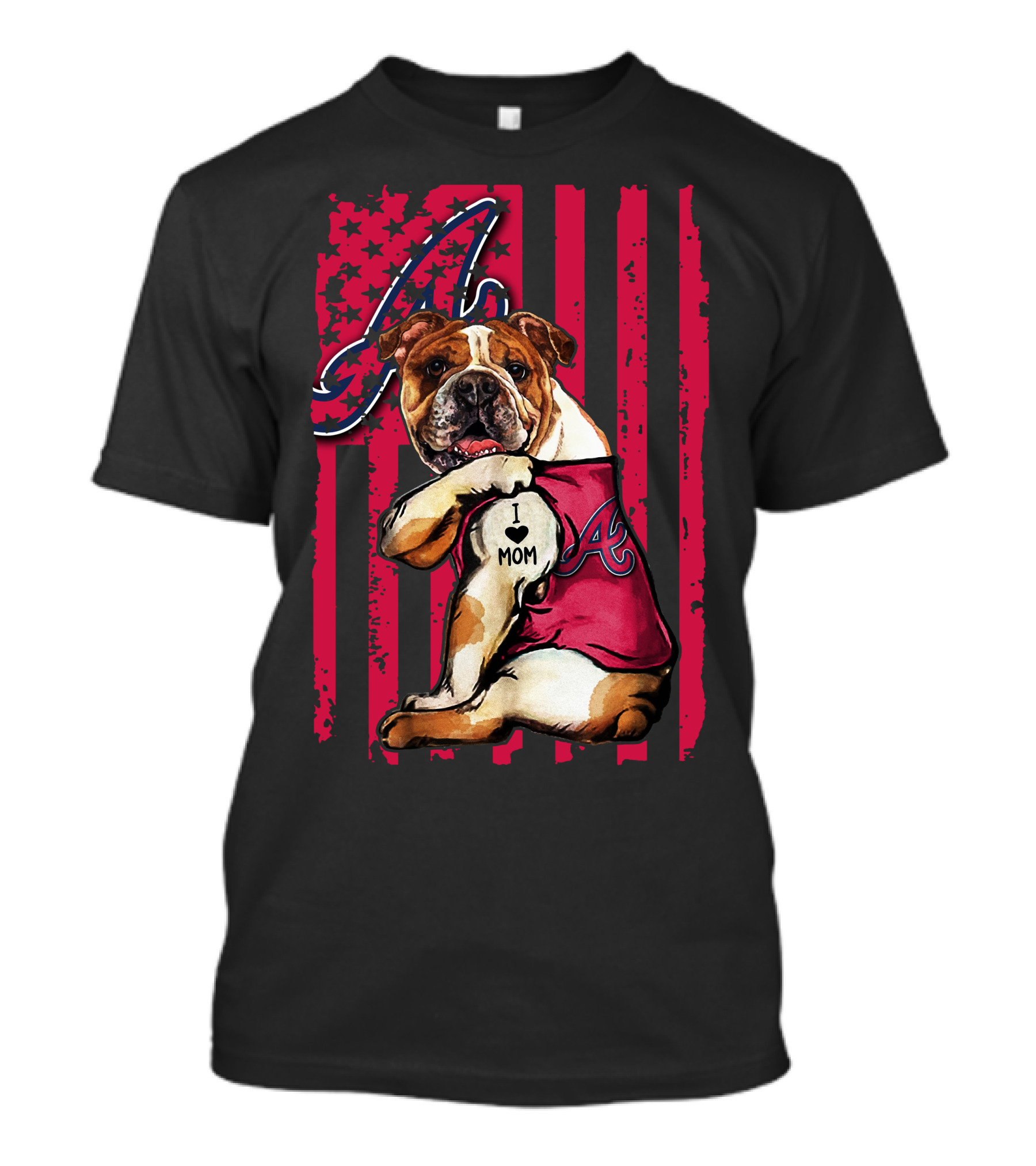 Atlanta Braves Bulldog I Love Mom T-Shirt