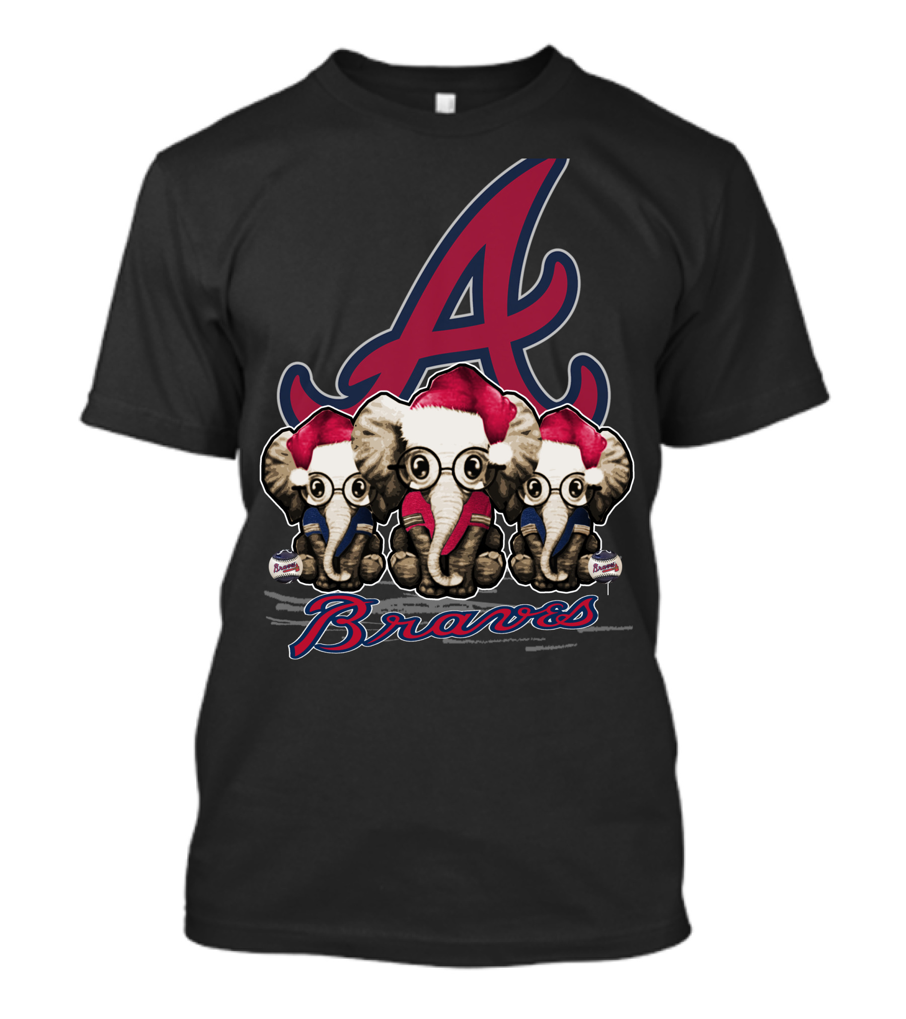 Atlanta Braves Christmas Elephants T-Shirt