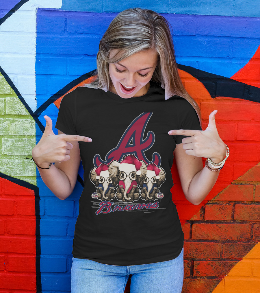 Atlanta Braves Christmas Elephants T-Shirt