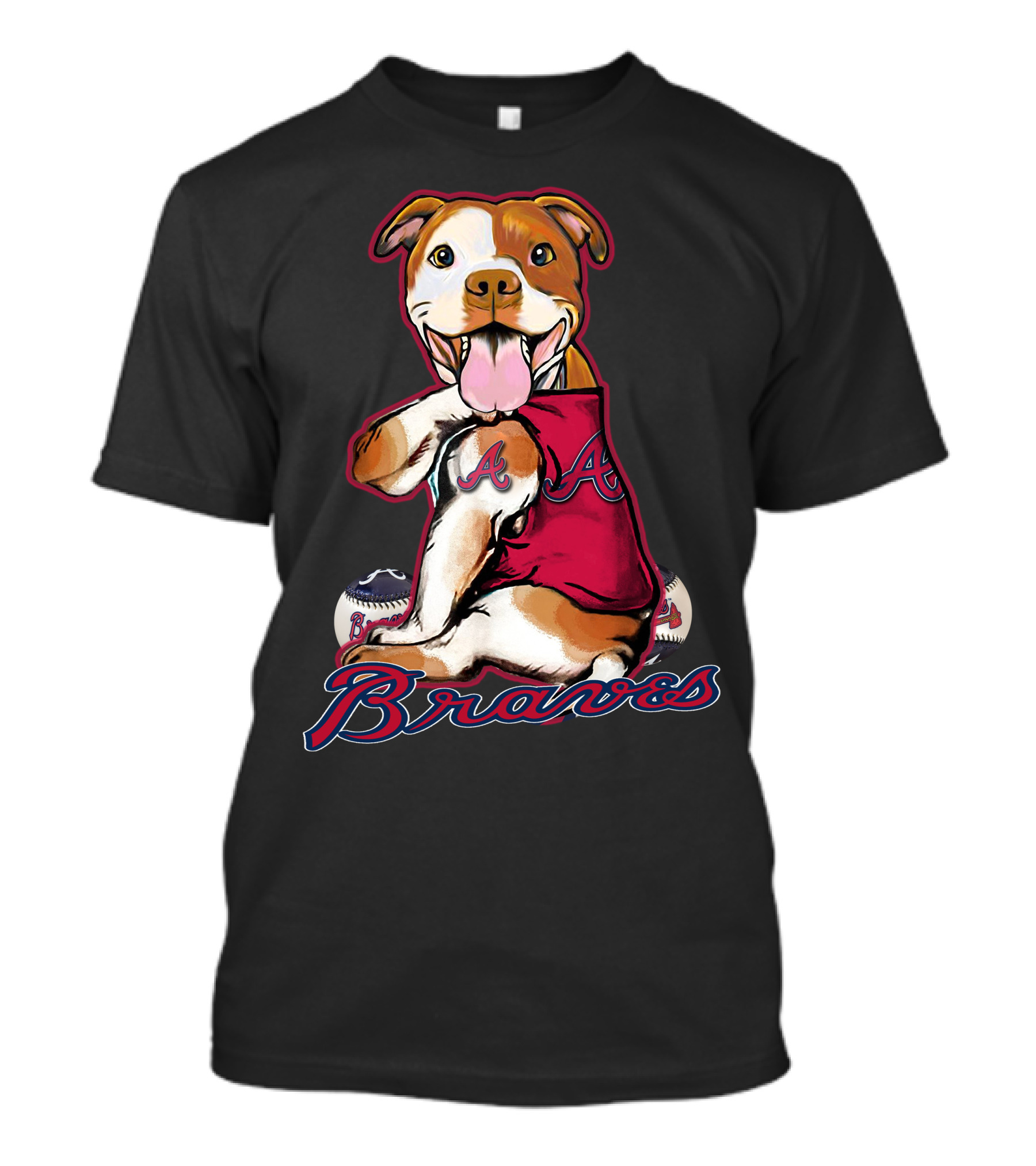 Atlanta Braves Pitbull Baseball Paw Fans T-Shirt
